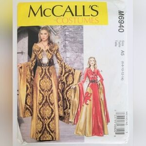 Game of Thrones Style Medieval Dress Costume Sewing Pattern Sz 6-14 McCalls 6940